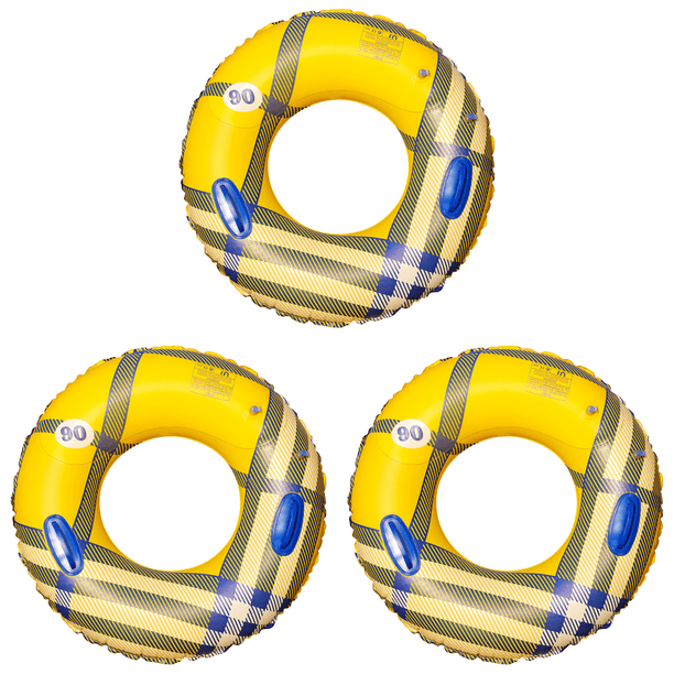 Anillo Natación Inflable Tubo Circular Con Asa para Piscina Y Playa (90#) Amarillo
