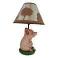 thumbnail image 4 of Rustic Farm Country Pink Babe Piglet Muddy Pig Desktop Table Lamp With Shade, 4 of 7