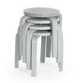 thumbnail image 2 of Guidecraft Kids' Nordic Table and Chairs Set - Gray: Childrens Wood Round Toddler Activity Table for Playroom with 4 Stacking Stools, 2 of 7