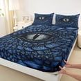 thumbnail image 4 of Erosebridal Dragon Eye Full Size Sheets, Black Blue Bed Sheets, 1 Flat Sheet, 1 Fitted Sheet and 2 Pillowcases, 4 of 5