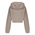 thumbnail image 6 of AherBiu Cropped Sweatshirt Jackets for Women Stretchy Zip up Hoodie Long Sleeve Fleece Lined Outwear, 6 of 7