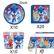 Soniccs Birthday Party Decorations Tableware Set Paper Cup Napkin Cake Topper for Kids Boy Party gifts Baby Shower Supplies