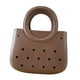 thumbnail image 1 of Bolsa de playa para mujeres Impermeable para el agua Pequeña bolsa Multipropósito de almacenamiento de verano con agujero Marrón, 1 of 8