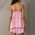 thumbnail image 5 of Women's 2-Piece Plaid Pajama Set with Smocked Cami Top and Wide Leg Shorts, Casual Summer Lounge Wear, Cute Gingham Sleepwear Outfit for Home and Vacation Relaxing, 5 of 6