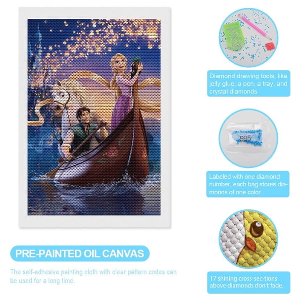 Rapunzel Tangled Diamond Art Painting for Adult, DIY Full Round 5D