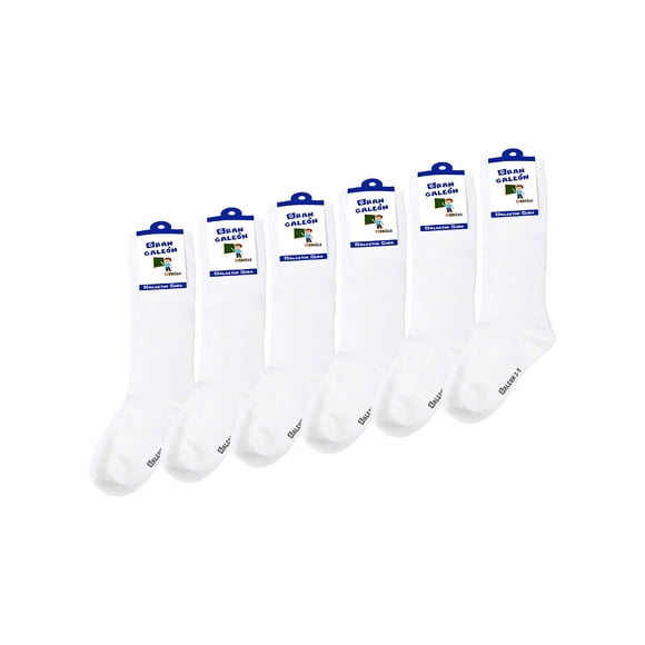 Calcetines De Algodón Gran Galeon Para Niño Pack con 6 Pares Talla 9-12 Años Blanco Gran Galeón 600