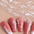 thumbnail image 4 of Pegatinas de uñas con flores de encaje blanco mate, 2 piezas, 4 of 6