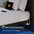thumbnail image 6 of Virans Twin Size Floating Bed Frame with RGB LED Lights and Charging Station, Heavy Duty Metal Platform Beds, No Box Spring Needed, Black, 6 of 9