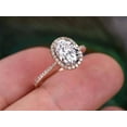 thumbnail image 4 of 2.00 Ct Oval cut Halo Moissanite Wedding Ring with 18k Gold Plating, 4 of 5