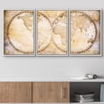 thumbnail image 2 of wall26 Framed Canvas Print Wall Art Set Retro Vintage Antique Globe Style Map Global Country Illustrations Modern Art International Educational for Living Room, Bedroom, Office - 24"x36"x3, 2 of 5