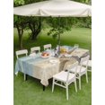 thumbnail image 5 of 60x102 Inch Outdoor Tablecloth with Umbrella Hole Zipper Rectangle Blue Beige Coastal Beach Rectangular Tablecloths Outside Waterproof Summer Ocean Wave Starfish Patio Table Cover for Picnic Party, 5 of 8
