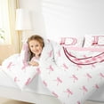 thumbnail image 5 of Feelyou Buffalo Initial Letter Bedding Comforter Set for Kids, Kawaii Pink Ribbon Bow-tie Twin Comforter Sets, Monogrammed D Reversible Bedding Set, Breathable Home Decor, 2 Pieces, 5 of 9