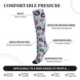 thumbnail image 3 of Lsque Donuts Pattern Sport Compression Socks for Men & Women 15-20 mmHg Knee High Nurse Pregnant Running Medical and Travel Athletic, 3 of 6