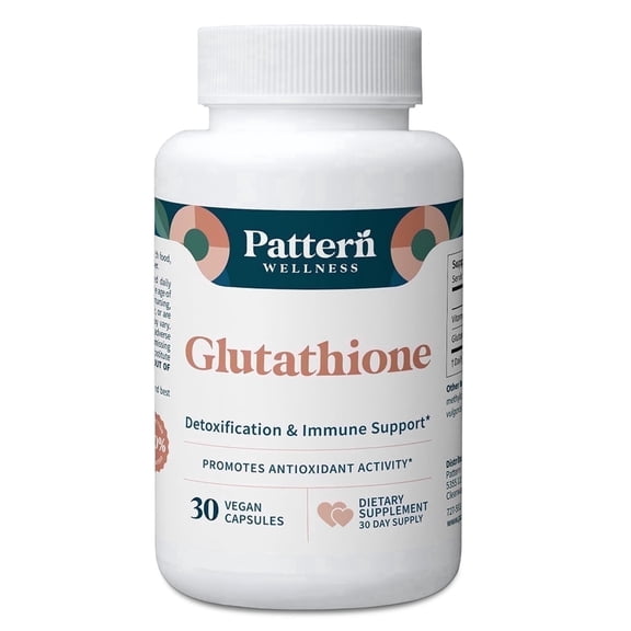 Pattern Wellness Glutathione with Vitamin C, Cell & Detox Support, 30 Count