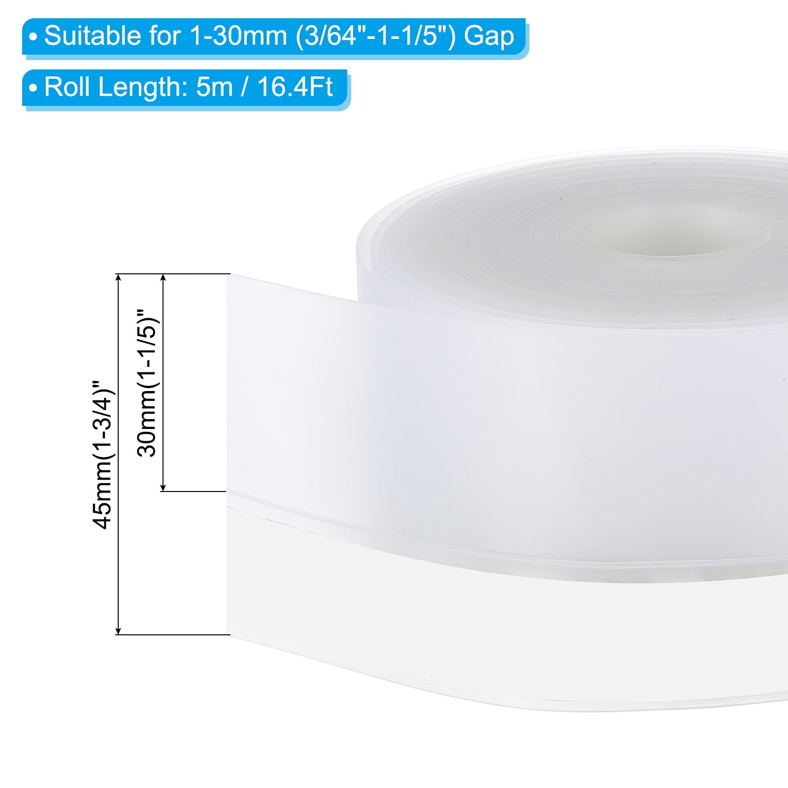 Unique Bargains Silicone Self-Adhesive Dustproof Waterproof Weather Stripping Clear 45mm