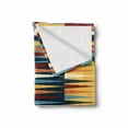 thumbnail image 2 of Retro Soft Flannel Fleece Blanket, Long Sharp Edged Horizontal Triangles on Different Color Blocks Creative and Abstract, Cozy Plush for Indoor and Outdoor Use, 70" x 90", Multicolor, by Ambesonne, 2 of 6