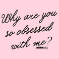 thumbnail image 2 of Junior's Mean Girls Why Are You So Obsessed With Me Quote Graphic Tee Light Pink 2X Large, 2 of 3