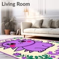 thumbnail image 2 of ODIKA 4'x6' Machine Washable Non-Slip Area Rug, Spiny Companion Latch Hook Kit Canvas Project High Traffic Rug, Purple, 619637, 2 of 7