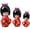 Red, variant on Jiibva Geisha Doll 3pcs Japanese Kimono Puppet Doll Ornaments Cute Handmade Oriental Japanese Kokeshi