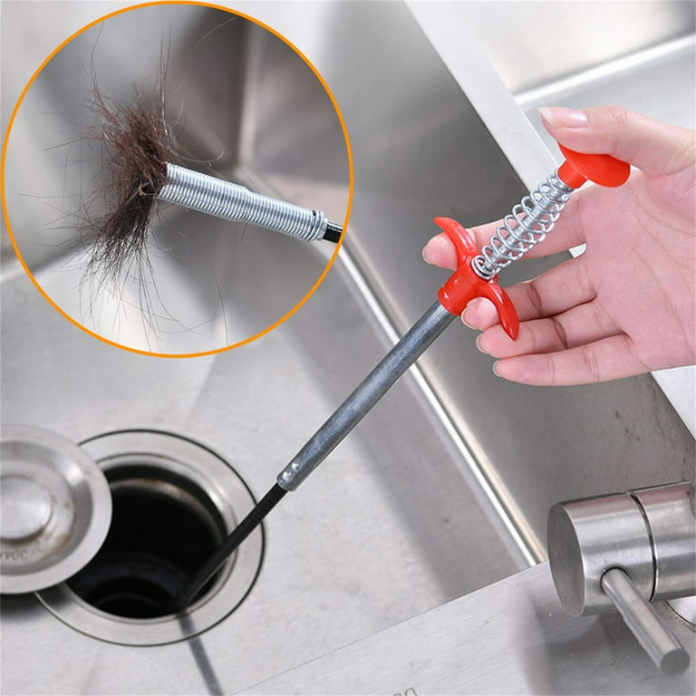 VerPetridure Drain Clog Remover,Hair Drain Clog Remover Tool, 24inch Drain  Cleaner Sticks To Drain Hair Clog For Remover, Drain Hair Remover Tool For  Sewer, Toilet, Kitchen Sink, Bathroom Tub 