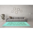 thumbnail image 3 of Ahgly Company Indoor Square Oriental Light Blue Traditional Area Rugs, 7' Square, 3 of 4