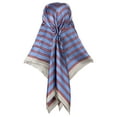 thumbnail image 6 of INSPIRE CHIC Women 35" Striped Square Scarf, Large Satin Silk Like Scarves Shawl Neckerchief Head Wrap Bandanas 35.4x35.4" Blue, 6 of 6