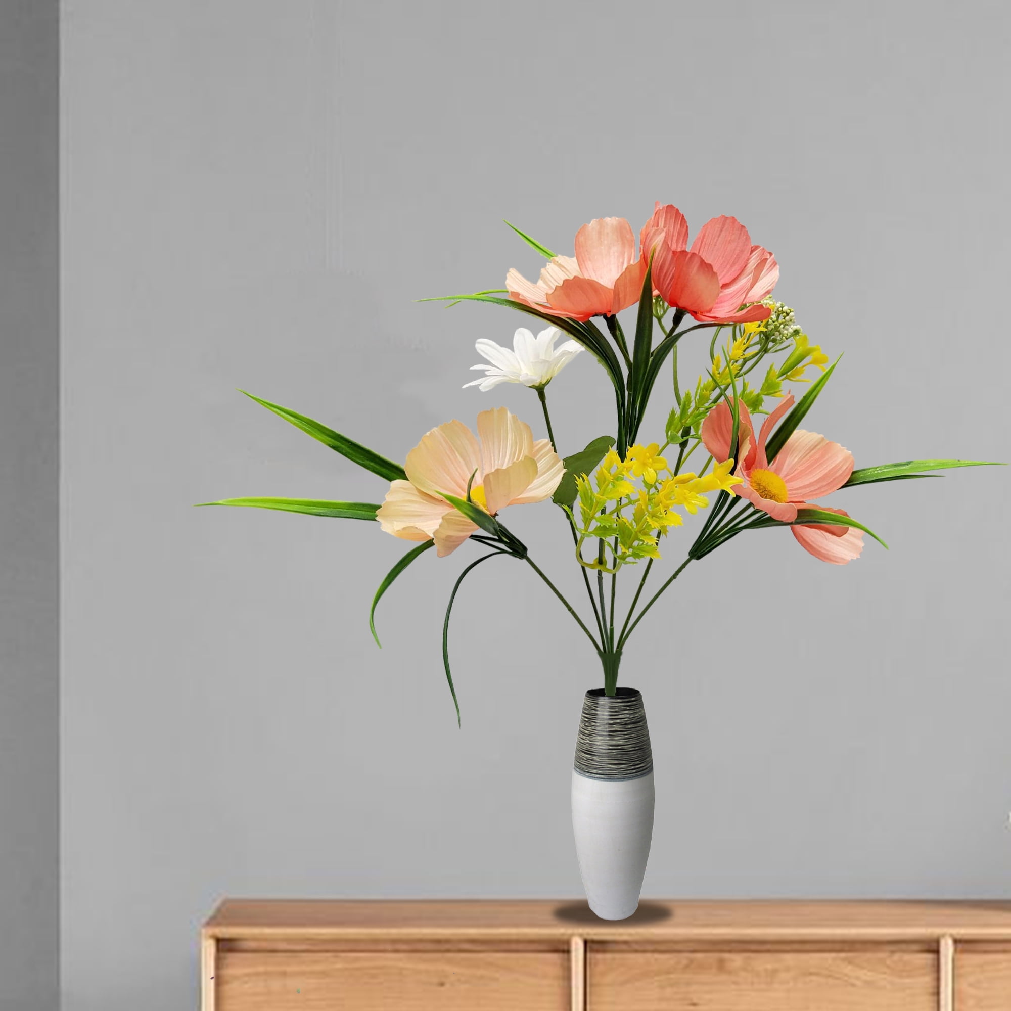 Mainstays 13.5" Indoor Artificial Cosmos Floral Mix Pick, Pink Color.
