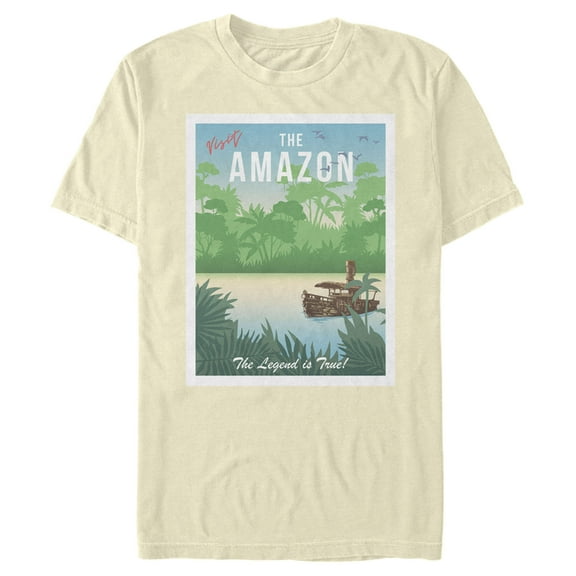 Men's Jungle Cruise Visit the Amazon  Graphic Tee Beige Large