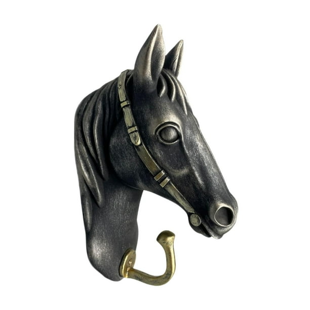 Gancho de pared individual con forma de cabeza de caballo, resistente, para decoración del hogar, gancho de pared decorativo con forma de caballo Estilo C