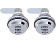 thumbnail image 1 of (Paquete de 2) Cerradura de combinación de 3 dígitos Cerradura de contraseña Cerradura de leva sin llave - Cerradura de seguridad codificada cromada de aleación de zinc para cajón, taquilla, caja, pu, 1 of 5