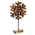 thumbnail image 4 of Wood Metallic Finish Snowflake on Stand Table Décor, Set of 2, 4 of 6
