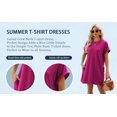 thumbnail image 6 of TEMOFON Womens T Shirt Dresses Short Sleeve Loose Tunic Tops with Pocket Casual Swing Basic Dress Dressy Fashion Womens Clothes Vacation Holiday Summer Sundress Solid Color Pink Size XL, 6 of 8