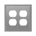 thumbnail image 1 of 77DDBN Metro Line 2 Duplex Outlet Wall Plate  Brushed Nickel, 1 of 1