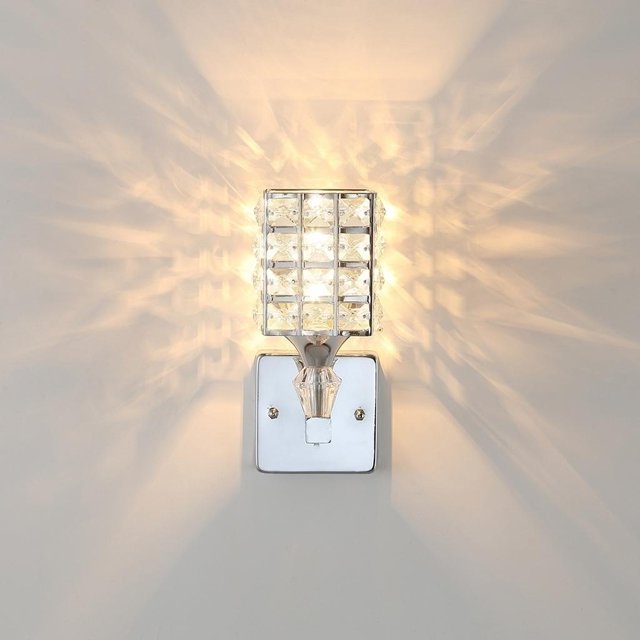 Lámpara colgante de lámpara de pared de cristal LED, accesorio de iluminación brillante y magnífico para dormitorio, , E26 / E27 para Plata Colco lámpara de pared de cristal