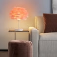 thumbnail image 4 of Lámpara LED de mesa de plumas de estilo nórdico, lámpara de mesita de noche romántica, luz de mesa de plumas de ganso para boda, sala de estar, dormitorio, decoración de Hotel, 4 of 4