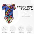 thumbnail image 4 of Vsdgher Vintage Audio Cassettes Prinr Justaucorps à Manches Courtes pour Femmes, Justaucorps une Pièce Aguichant Col Rond Shapewear Contrôle du Ventre-TTG, 4 of 7