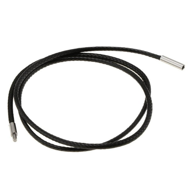 Cuerdas de 2 mm hechas a mano para collares de hombre y mujer, color negro, para hacer joyas.
