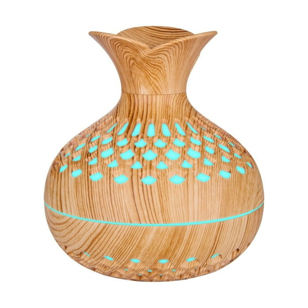 Nuevo Aroma Humidificador de Madera de Flor de Luz Colorida Nocturna