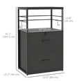 thumbnail image 3 of Vinsetto 2 Drawer File Cabinet, Lockable Adjustable Hanging Bar, Black, 3 of 10