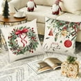 thumbnail image 7 of 4PCS Christmas Pillow Covers for Indoor Decorations 18x18" Christmas Pillowcase Santa Claus Print Pillowcase Holiday Bedroom Home Decors Cushion Cover Christmas Gifts, 7 of 7