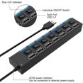 thumbnail image 3 of Hub USB 2.0 de 7 puertos con interruptores y LED individuales, divisor 2.0, 3 of 5