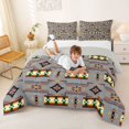 thumbnail image 3 of jejeloiu Calm Tribal Full Size Comforter Sets,Serene Print Bedding Comforter Set For Boys,Gray Multicolor,Light Gray Reversible,3pcs,1 Comforter and 2 Pillowcases, 3 of 7