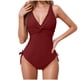 thumbnail image 1 of Traje de baño de moda para mujer, traje de baño con cuello en V y tirantes, traje de baño de nailon para mujer, 1 of 4