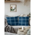 thumbnail image 2 of Outdoor Pillows Waterproof, Blue Checkered Throw Pillows with Inserts Included, Farmhouse Buffalo Plaid Modern Indoor Outdoor Decorative Lumbar Pillow for Bed/Couch/Patio 18"x18", 1Pcs, 2 of 8