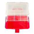 thumbnail image 4 of Three Layer Storage Box Plastic Folding Tool Box Portable Handled Multipurpose Organizer for Art Craft Cosmetic Accessories Red, 4 of 8