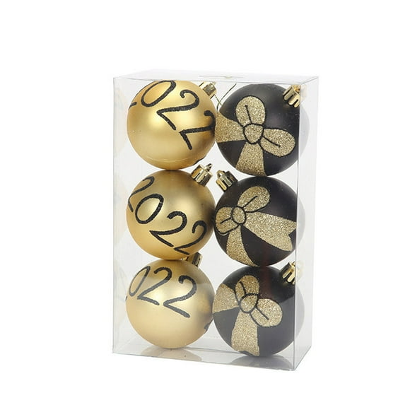 ESULOMP 6PCS 2.36in Small Christmas Ball Oranments Pendant, Shatterproof Christmas Tree Bauble Hanging Decoration Plastic Ball for Xmas Holiday WeddingHome Party Ornament Decor