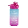 Tasty 16 Oz Pink and Blue Ombre Plastic Water Bottle with Wide Mouth and Flip-Top Lid