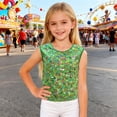 thumbnail image 2 of GBSYEWXS T-Shirts For Girls Toddler Crew Neck Sleeveless Sequins Outdoor Tee Outdoor Green Tops Size 15-16 Years, 2 of 6
