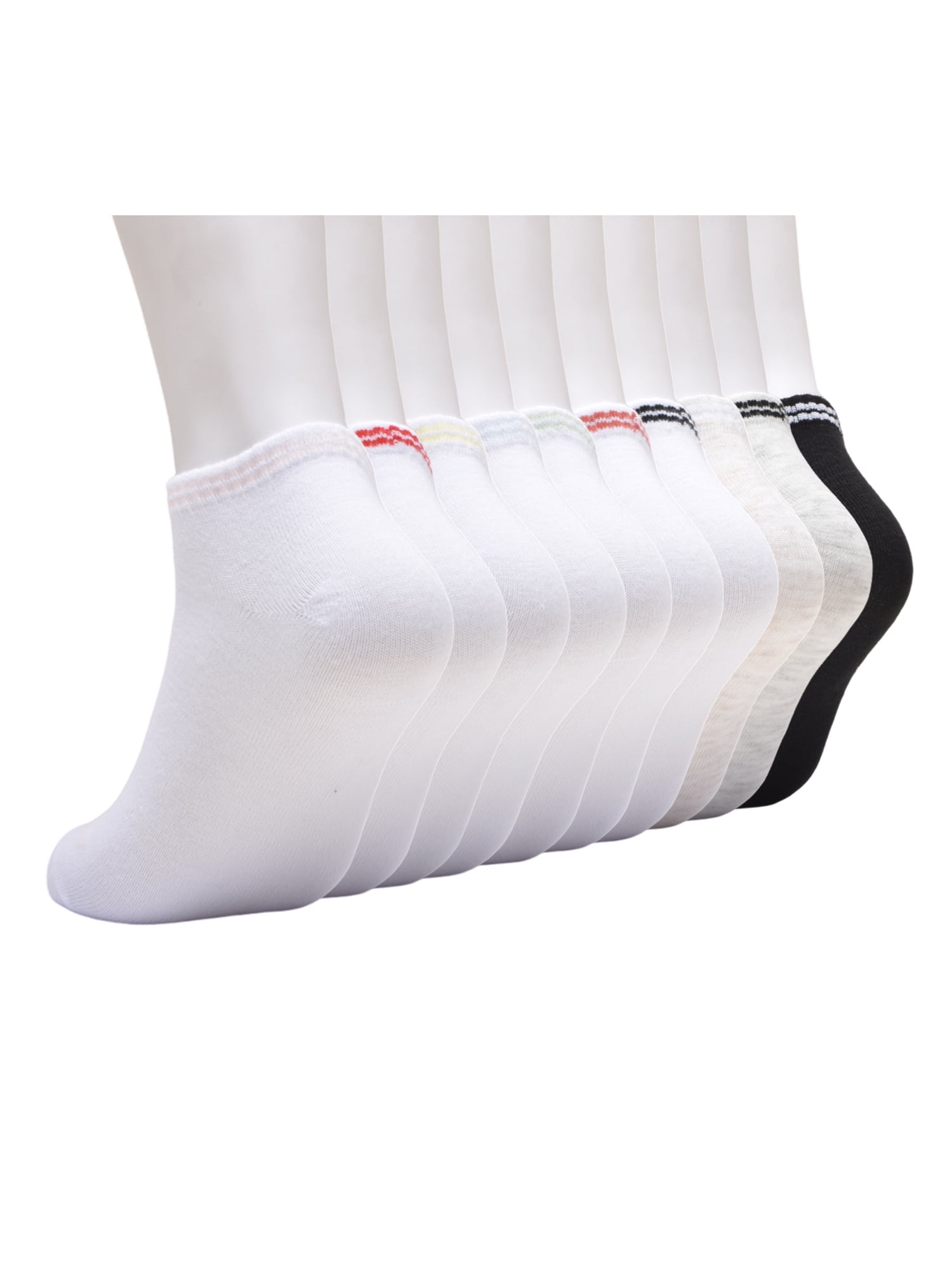 No Boundaries Women’s Low Cut Socks, 10 Pack, Shoe Sizes 4-10