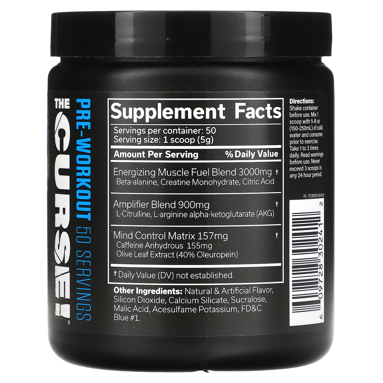 JNX Sports® The Curse Pre Workout Powder Blue Raspberry Pre Workout Mix for Energy and Focus, 50 Serves